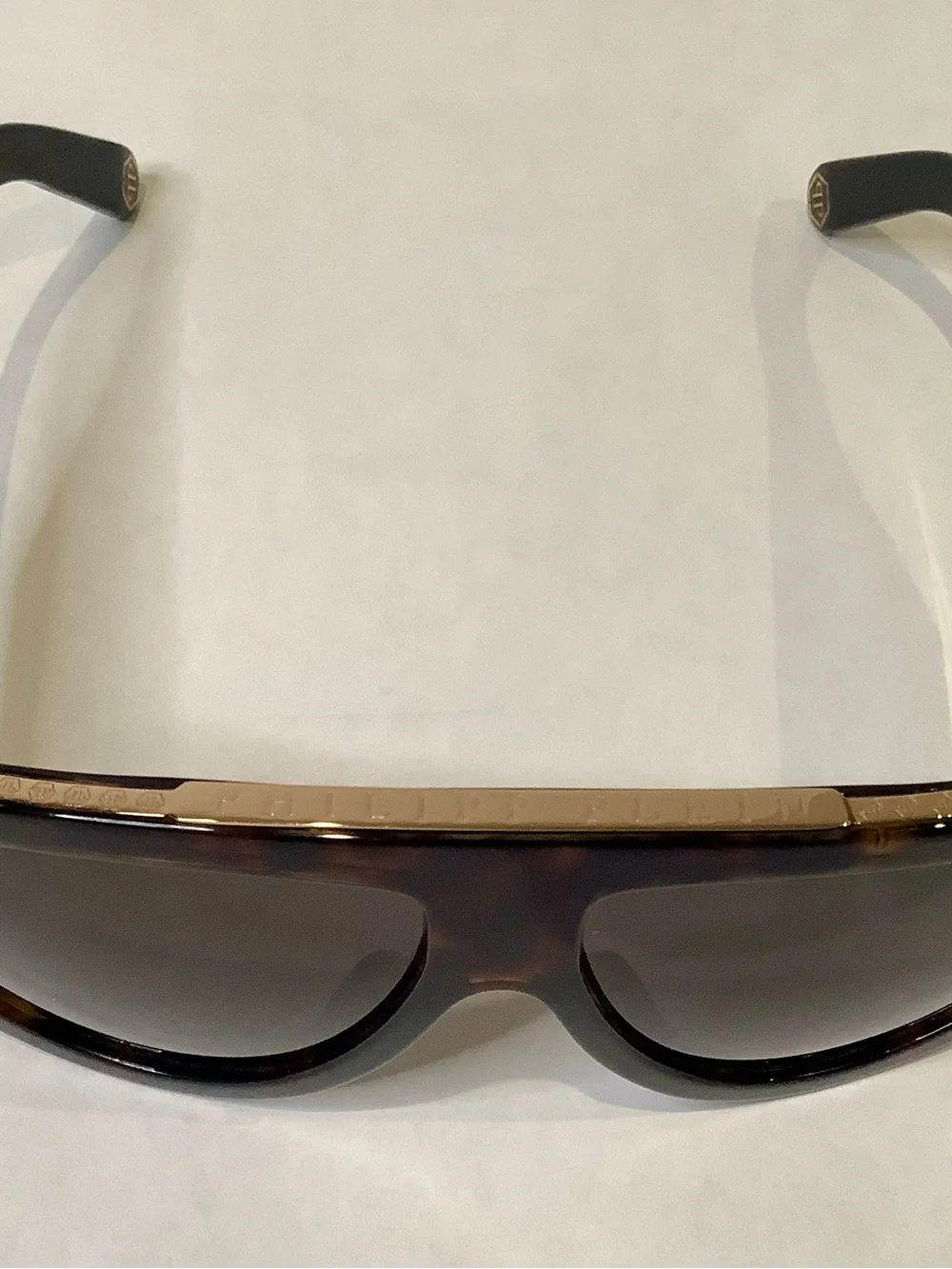 Philipp Plein Tortoiseshell Sunglasses with Gradient Gray Lenses